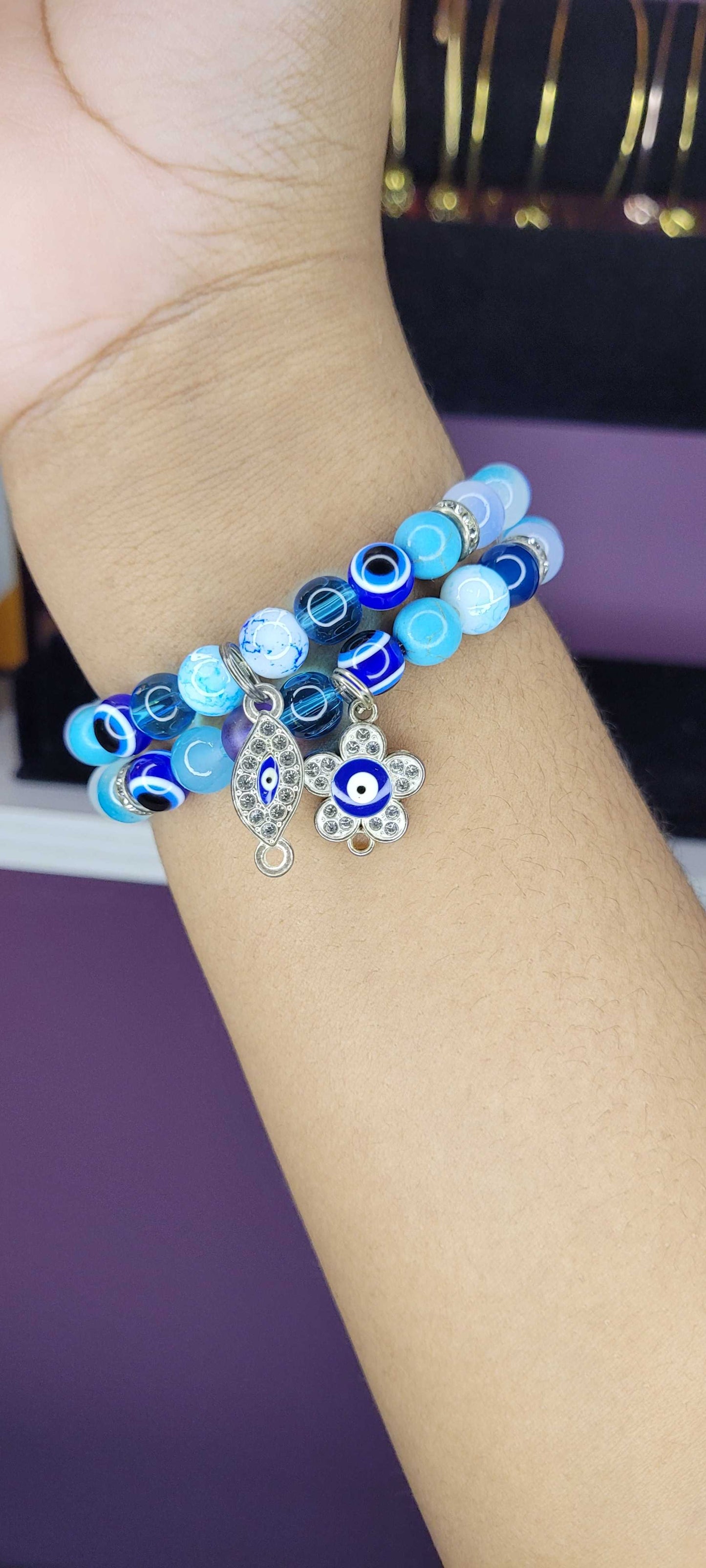SPLIT EVIL EYE CHARM BRACELET
