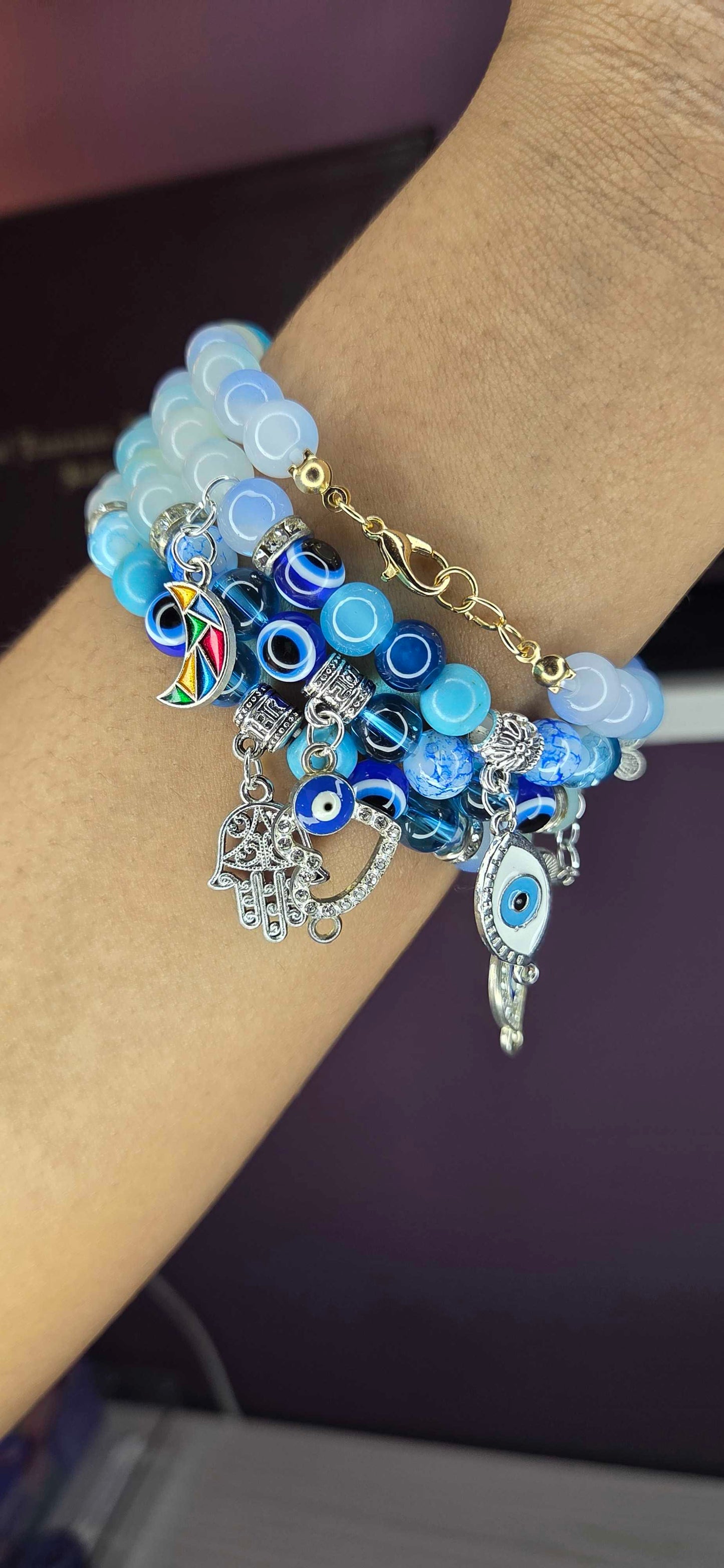 SPLIT EVIL EYE CHARM BRACELET
