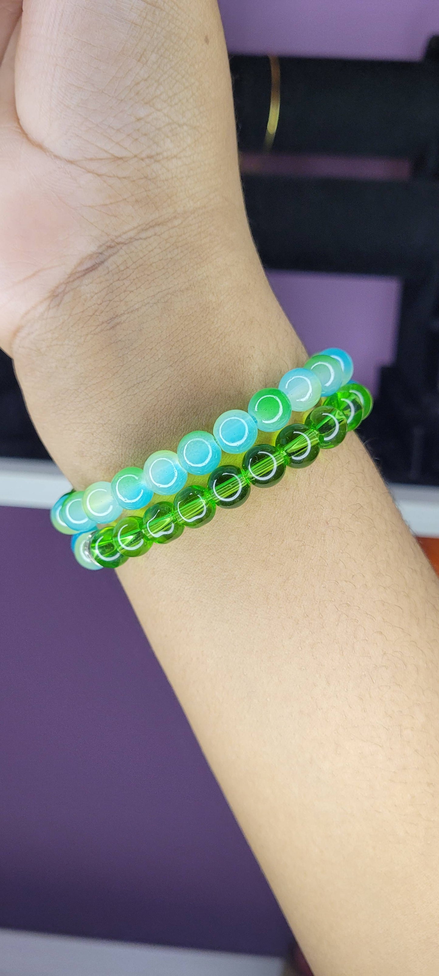 HALF & HALF GREEN GRADIENT BRACELET