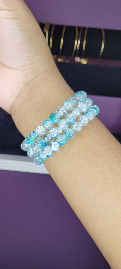 LIGHT BLUE CRACKLE BRACELET