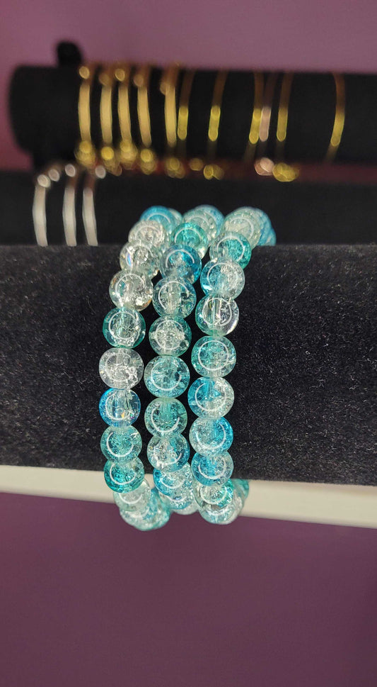 LIGHT BLUE CRACKLE BRACELET