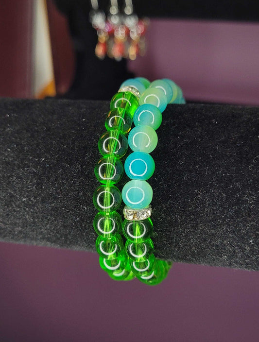 HALF & HALF GREEN GRADIENT BRACELET