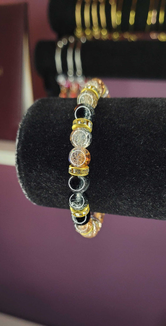 BLACK AND BROWN CRACKLE BRACELET