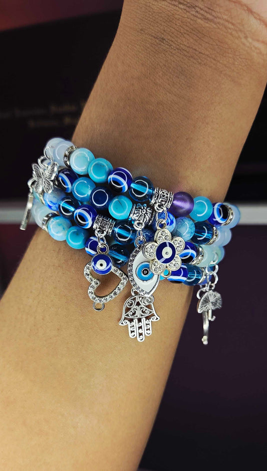 SPLIT EVIL EYE CHARM BRACELET