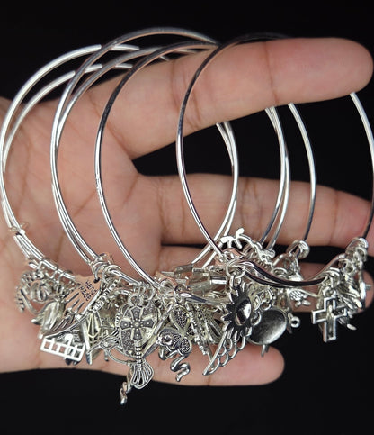 SILVER BRASS BANGLE