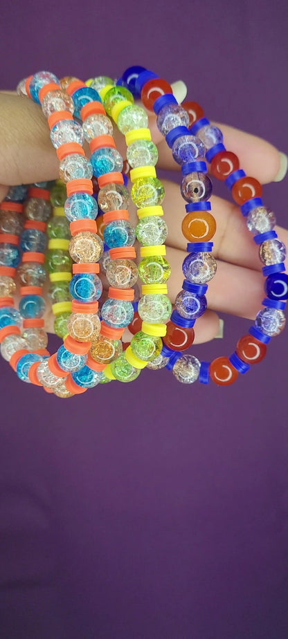 CRACKLE BRACELET WITH CLAY BEADS