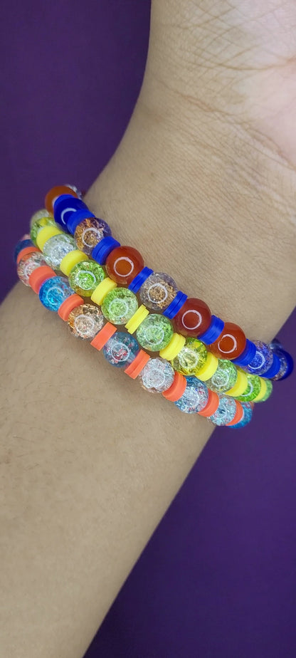CRACKLE BRACELET WITH CLAY BEADS