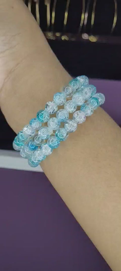 LIGHT BLUE CRACKLE BRACELET