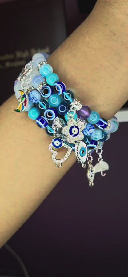 SPLIT EVIL EYE CHARM BRACELET