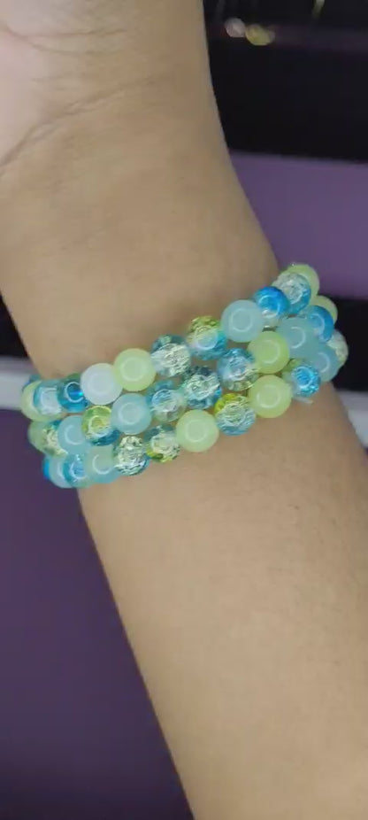 BLUE AND YEWLLO CRACKLE MIX