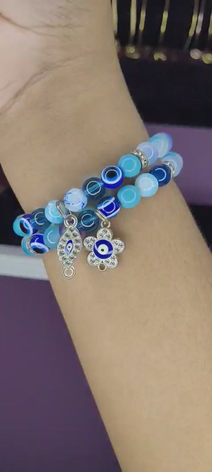 SPLIT EVIL EYE CHARM BRACELET
