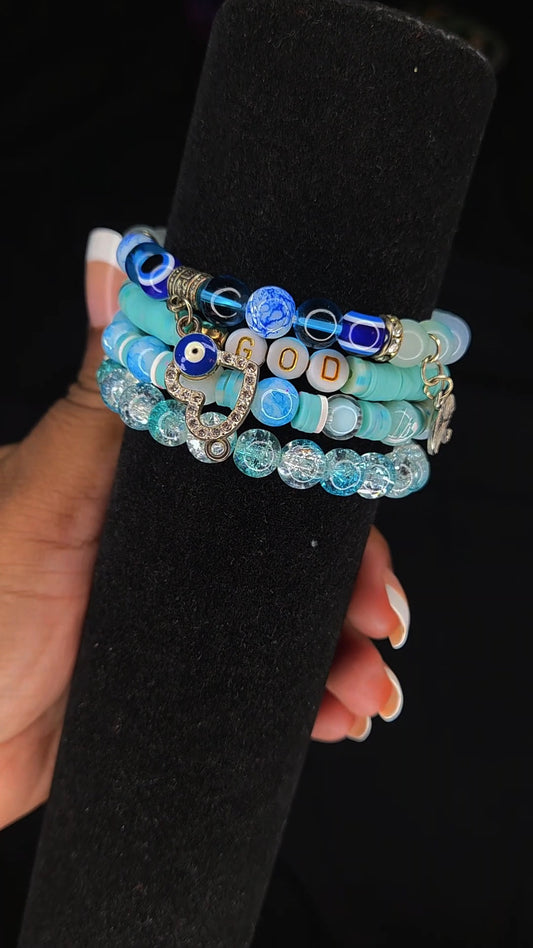 Pre-made bracelet stack GOD