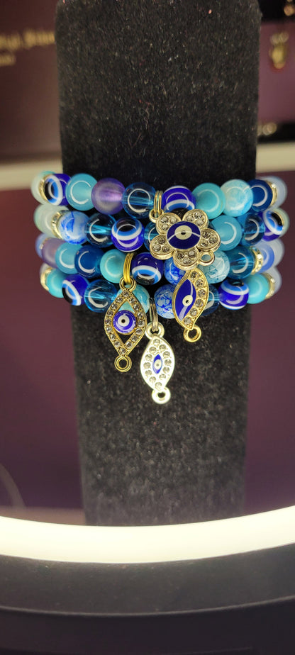 SPLIT EVIL EYE CHARM BRACELET